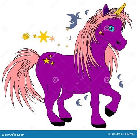 Mi Unicornio Violeta Stock De Ilustración Ilustración De Potro 192704128