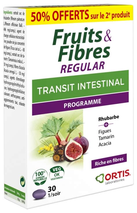 Compl Ment Alimentaire Transit Intestinal Fruits Fibre Regular Ortis