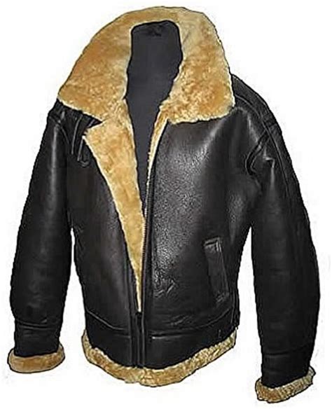 Infinity Mens Aviator Ginger Brown B3 Real Shearling Sheepskin Leather