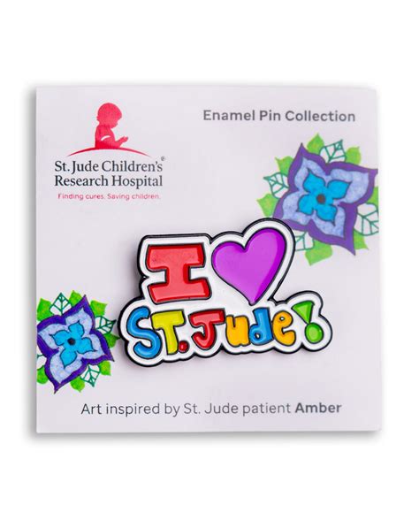 Patient Art I Heart St Jude Enamel Pin Amber St Jude T Shop