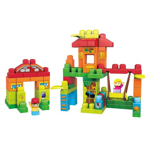 Mega Bloks 120-Piece Set Big Colorful Building Blocks Woodland ...