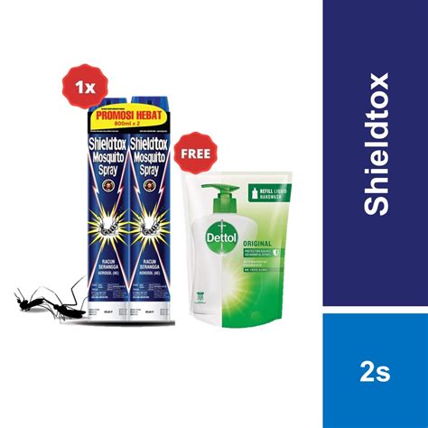 Buy 1 Free 1 Shieldtox Mosquito Spray Aerosol 800ml X 2s Free Dettol Hand Wash Refill Pouch