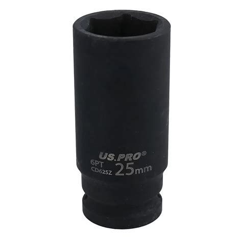 25mm 1 2in Drive Deep Metric Impact Impacted Socket 6 Sided Single Hex Diy At Bandq