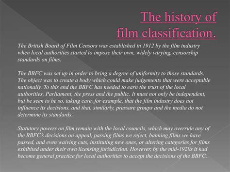 Film Classifications Ppt