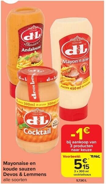 Mayonaise En Koude Sauzen Devos And Lemmens Promotie Bij Carrefour