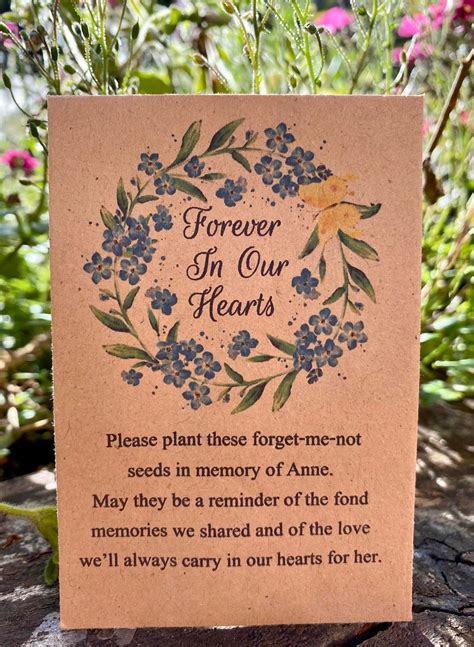 Funeral Forget Me Not Seed Packets Remembrance Personalised Etsy Uk