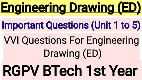 RGPV Engineering Drawing ED Important Questions Engineering Drawing