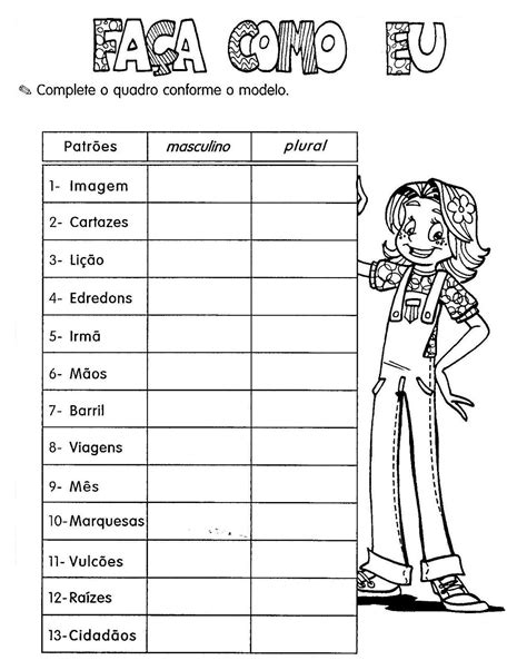 Singular E Plural Atividades Para Imprimir L Portal Escola