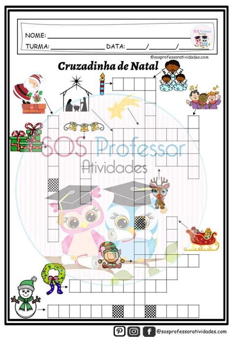 Cruzadinha De Natal Sos Professor Atividades E Ano