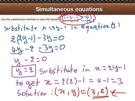 Substitution Method Math Algebra 2 Linear Equations Substitution