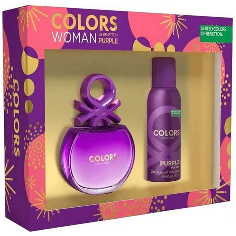 Set Benetton Colors Purple 2pzs 50ml Edt Spray Desodorante 150ml Spray Bodega Aurrera En Línea