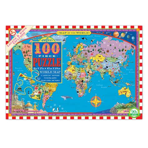 World Map Puzzle - 100 pieces | eeBoo