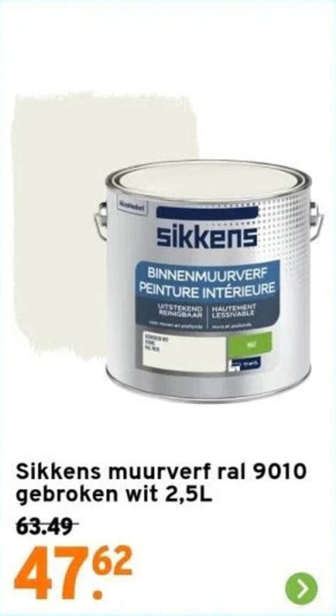 Sikkens Muurverf Ral 9010 Gebroken Wit 2 5l Aanbieding Bij GAMMA