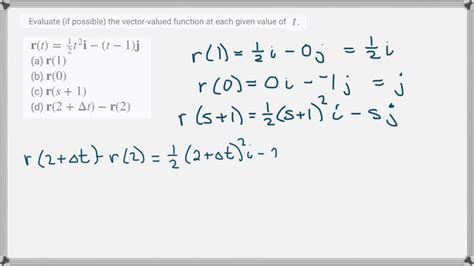 ⏩solvedevaluate If Possible The Vector Valued Function At Each