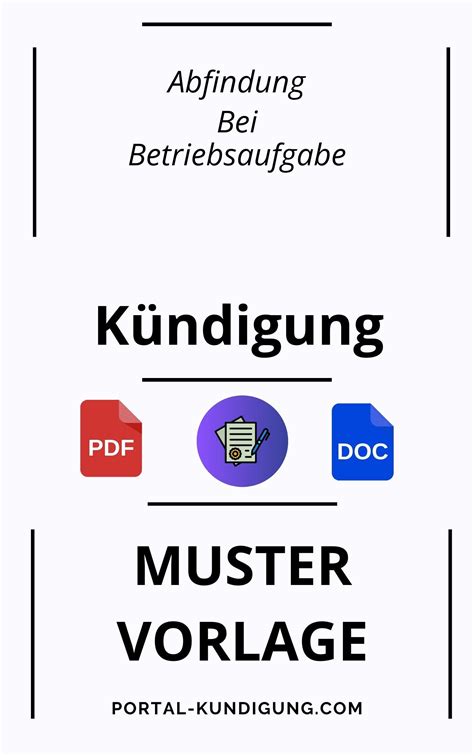 Abfindung Bei K Ndigung Wegen Betriebsaufgabe Muster Und Vorlage