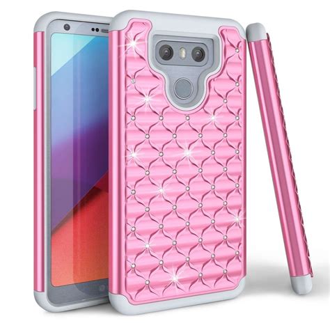 Lg G Case Studded Rhinestone Crystal Bling Diamond Shockproof Hybrid