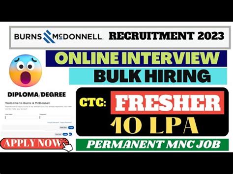 Burns Mcdonald S Recruitment Virtual Interview Diploma