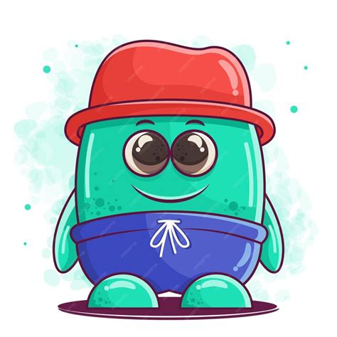 Premium Vector Cute Green Monster Cartoon