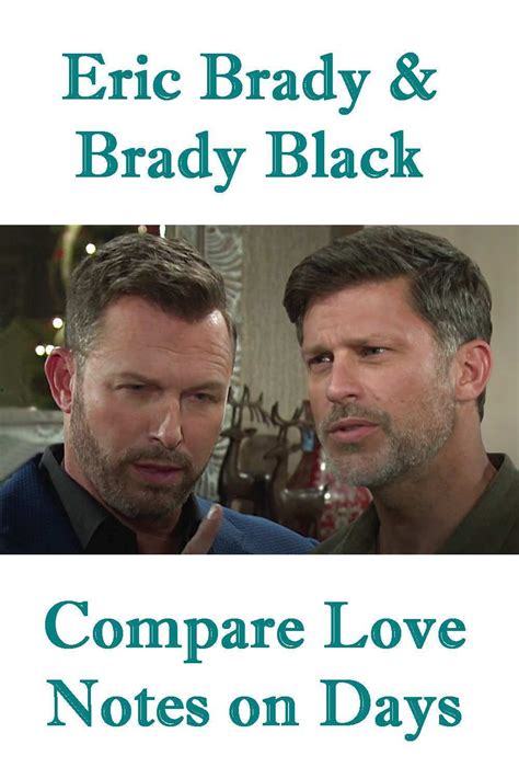 ‘days Of Our Lives Spoilers Eric And Brady Black Compare Love Notes Days Of Our Lives Love