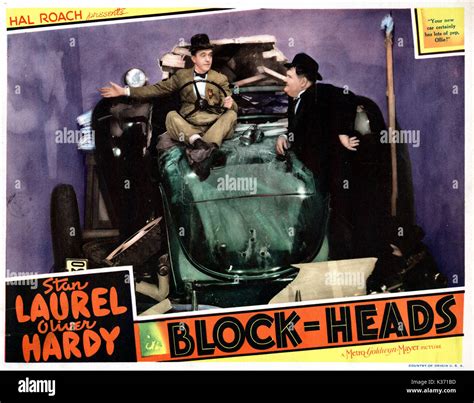 Block Heads Stan Laurel And Oliver Hardy Date 1938 Stock Photo Alamy