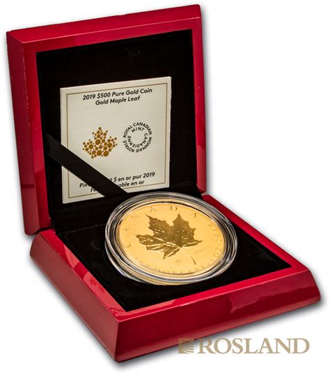 Maple Leaf Royal Canadian Mint Gold Anlagemünze 5 Unzen Goldmünze