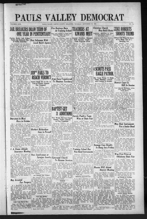 Pauls Valley Democrat Pauls Valley Okla Vol 26 No 31 Ed 1