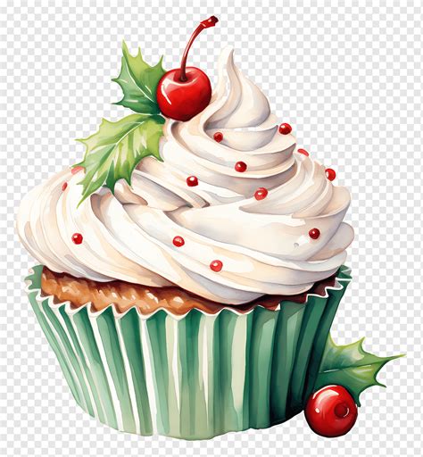 Cupcake With White Frosting And Cherry On Top Png Pngwing