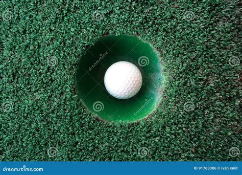 Mini Golf Scene With Ball And Hole Stock Photo Image Of Resort