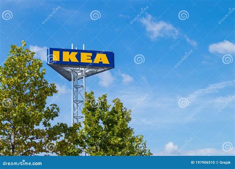 Ikea Sign On Blue Sky Editorial Image Image Of Furniture 197906510