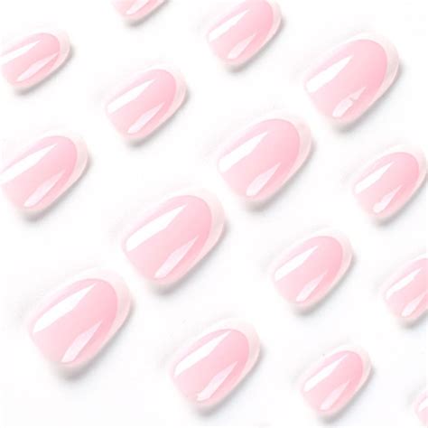 24pcs Detachable Fake Nials Diy False Nails Short Almond French White Edge Ebay