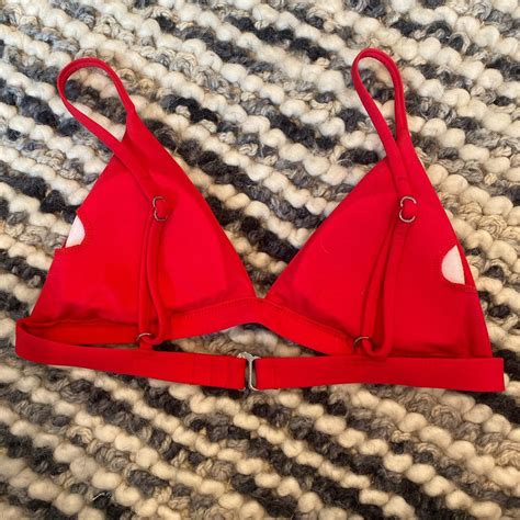 Full Tilt Red Triangle Bikini Top Like New Depop