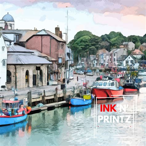 Weymouth Art Print Weymouth Quay Dorset Art Print Art Print Illust