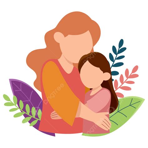 Mother Daughter Talking Vector Art Png Thanksgiving Mother Hugs Mother