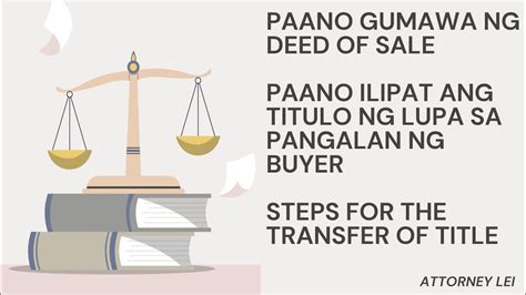 Steps Sa Paglipat Ng Titulo Ng Lupa Gamit Ang Deed Of Absolute Sale At