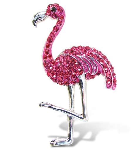 Cota Global Flamingo Sparkling Refrigerator Magnet Silver Sparkling