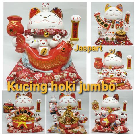 Jual Lucky Cat Kucing Hoki Pajangan Maneki Neko Keramik Jumbo Premium