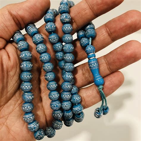 Islamic Blue Bead Tasbih Tasbeeh Arabian Prayer Worry Beads Etsy