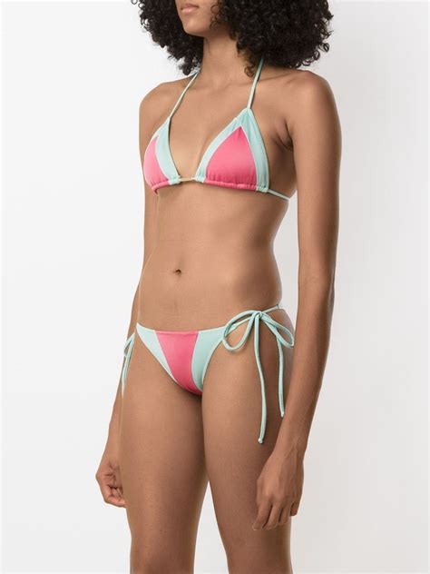 Brigitte Two Tone Bikini Set Multicolour FARFETCH