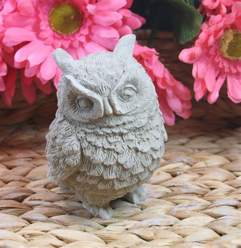 Concrete Owl Garden Statue Concrete Home Decor Porch Patio Deck