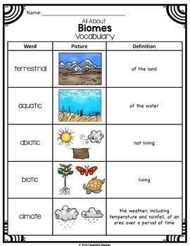 Free Biomes Activity Biomes Reading Passage Vocabulary Comprehension