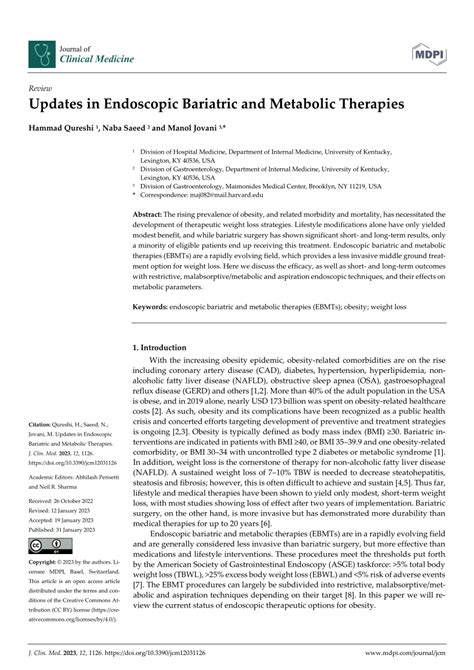 Pdf Updates In Endoscopic Bariatric And Metabolic Therapies