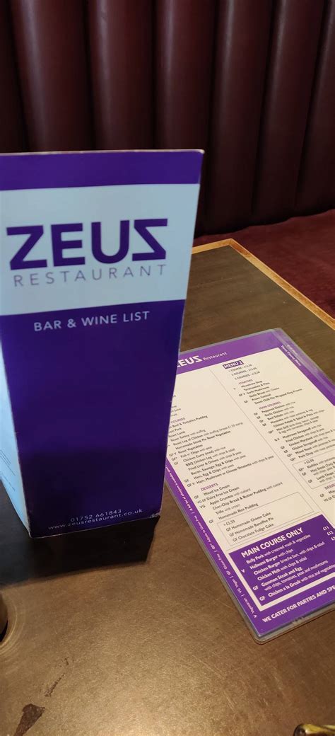 menu  zeus restaurant plymouth
