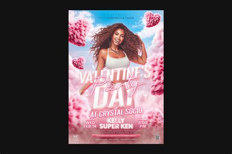 Valentines Day Party Flyer Template Bornx Design Graphic Design