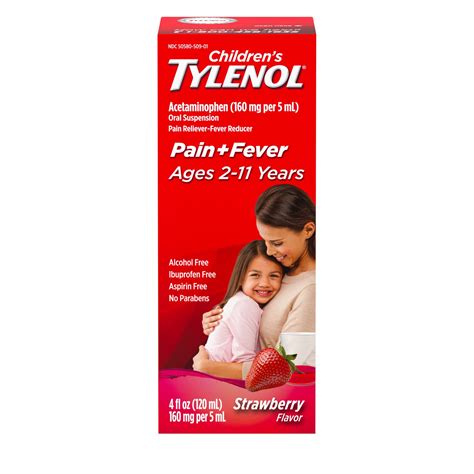 Tylenol Childrens Pain Fever Oral Suspension Strawberry Shop