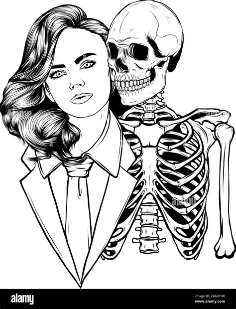 Vector Illustration Of Dead Girl Black And White Outline Stock Vector Image And Art Alamy