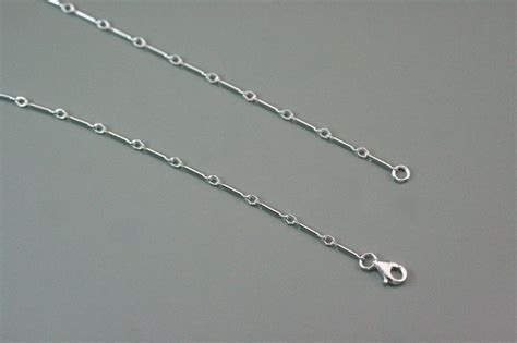 Sterling Silver Link Bar Chain Etsy