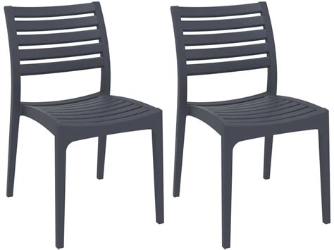 Clp Lot De Chaises De Jardin Empilables Ares En Plastique Gris