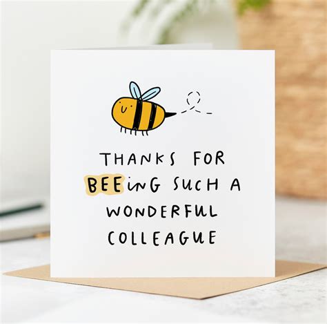 Thanks For Beeing A Wonderful Colleague Colleague Thank You Card