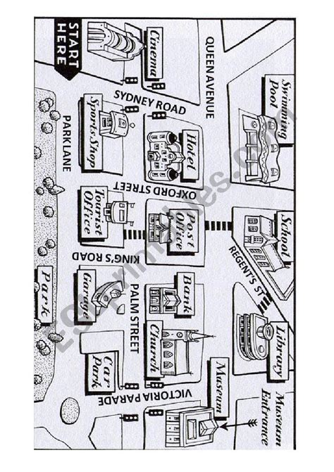 Giving Directions/Map Worksheet