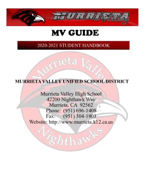 Fillable Online Murrieta Valley High School Directory Details Ca